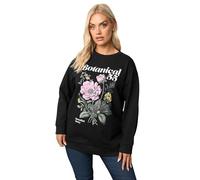 Yours Curve 'Botanical' Floral Sweatshirt - Women's - Plus Size Curve Black