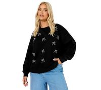 Yours Curve Bow Front Sweatshirt - Women's - Plus Size Curve Black