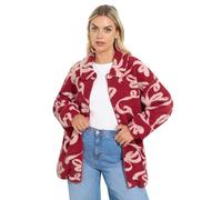 Yours Curve Bow Print Fleece Jacket - Women's - Plus Size Curve