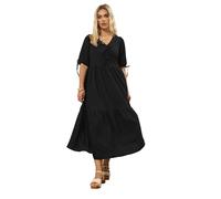 Yours Curve Bow Tie Detail Maxi Dress - Women's - Plus Size Curve Black