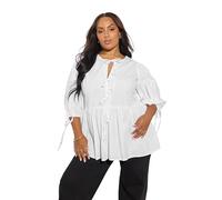 Yours Curve Bow Tie Detail Top - Women's - Plus Size Curve White
