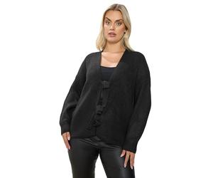 Yours Curve Bow Tie Front Cardigan - Women's - Plus Size Curve Black