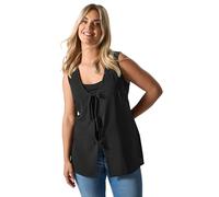 Yours Curve Bow Tie Front Waistcoat - Women's - Plus Size Curve Black