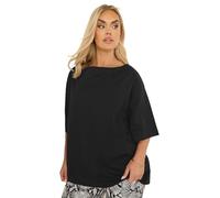 Yours Curve Boxy Premium Heavyweight Boat Neck Top - Women's - Plus Size Curve Black