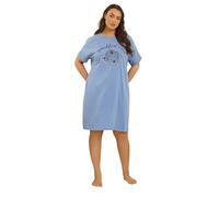 Yours Women's 'Breakfast Club' Sleep Tee Nightdress in Blue | Size: 26-28 Yours Blue 26-28
