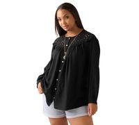 Yours Women's Broderie Anglaise Blouse in Black | Size: 30-32 Yours Black 30-32