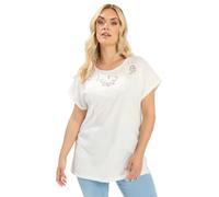 Yours Curve Broderie Anglaise Grown On Sleeve T-Shirt - Women's - Plus Size Curve