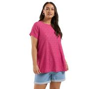 Yours Curve Broderie Anglaise Textured Swing Top - Women's - Plus Size Curve Pink