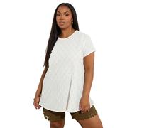 Yours Curve Broderie Anglaise Textured Swing Top - Women's - Plus Size Curve White