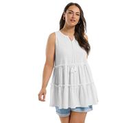 Yours Curve Broderie Anglaise Tiered Vest Top - Women's - Plus Size Curve