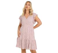 Yours Curve Broderie Anglaise Wrap Mini Dress - Women's - Plus Size Curve Light Pink