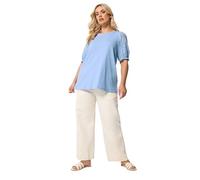 Yours Curve Broiderie Anglaise T-Shirt - Women's - Plus Size Curve Blue