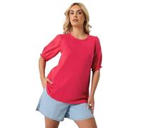 Yours Curve Broiderie Anglaise T-Shirt - Women's - Plus Size Curve Red