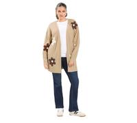 Yours Women's 3D Floral Midi Cardigan Sweater in Natural | Size: 18/20