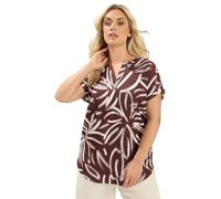 Yours Curve Brown Abstract Print Blouse - Women's - Plus Size Curve