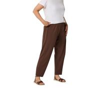 Yours Curve Brown Barrel Trousers - Women's - Plus Size Curve