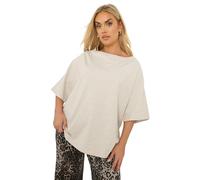 Yours Curve Brown Boxy Heavyweight Boat Neck Top - Women's - Plus Size Curve