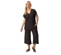 Yours Curve Brown Bubble Texture Cropped Trousers - Women's - Plus Size Curve