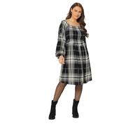 Yours Curve & Brown Check Shirred Mini Dress - Women's - Plus Size Curve