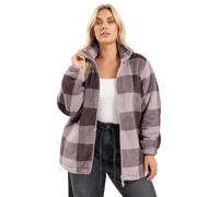 Yours Women's Checked Zip Through Fleece in Purple | Size: 30/32