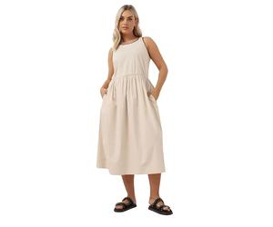 Yours Curve Brown Contrast Blanket Stitch Midi Dress - Women's - Plus Size Curve