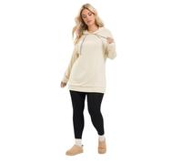Yours Women's Contrast Tie Soft Touch Hoodie in Natural | Size: 22/24