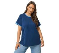 Yours Curve Brown Contrast Trim T-Shirt - Women's - Plus Size Curve