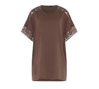 Yours Curve Brown Crochet T-Shirt - Women's - Plus Size Curve