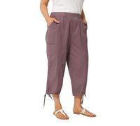 Yours Curve Brown Cropped Cargo Trousers - Women's - Plus Size Curve