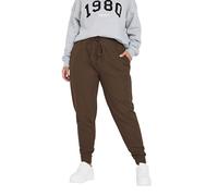 Yours Curve Brown Elasticated Cuffed Joggers - Women's - Plus Size Curve