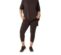 Yours Curve Brown Elasticated Waist Cropped Leggings - Women's - Plus Size Curve