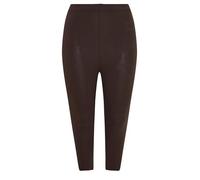 Yours Curve Brown Elasticated Waist Cropped Leggings - Women's - Plus Size Curve