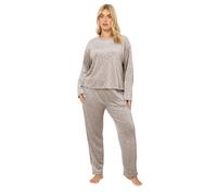 Yours Curve Brown Embossed Leopard Super Luxe Lounge Set - Women's - Plus Size Curve