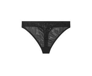 Yours Curve Brown Embroidered Thong - Women's - Plus Size Curve