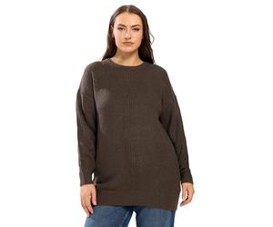Yours Curve Brown Essential Knitted Jumper - Women's - Plus Size Curve