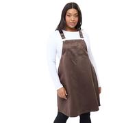 Yours Curve Brown Faux Suede Pinafore Dress - Women's - Plus Size Curve