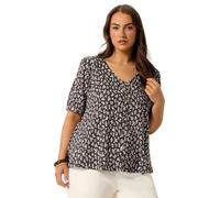 Yours Curve Brown Floral Button Front Top - Women's - Plus Size Curve