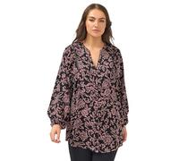 Yours Curve Brown Floral Print Studded Overhead Blouse - Women's - Plus Size Curve
