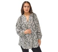 Yours Curve Brown Floral Print Studded Overhead Blouse - Women's - Plus Size Curve