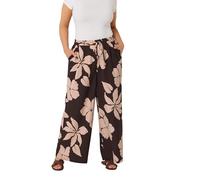 Yours Curve Brown Floral Wide Leg Trousers - Women's - Plus Size Curve