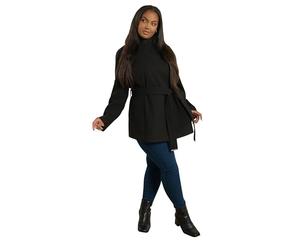 Yours Curve Brown Formal Wrap Coat - Women's - Plus Size Curve