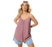 Yours Curve Brown Gathered Textured Cami - Women's - Plus Size Curve