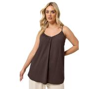 Yours Curve Brown Gathered Textured Cami - Women's - Plus Size Curve