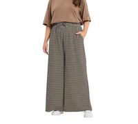 Yours Curve Brown Gingham Wide Leg Trousers - Women's - Plus Size Curve
