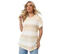 Yours Curve Brown & Gold Shimmer Stripe Top - Women's - Plus Size Curve