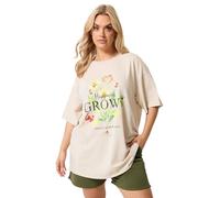 Yours Curve Brown 'Happiness Grows' T-Shirt - Women's - Plus Size Curve