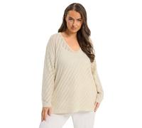 Yours Curve Brown Knitted Long Sleeve Top - Women's - Plus Size Curve