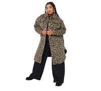 Yours Curve Brown Leopard Print Longline Shacket - Women's - Plus Size Curve