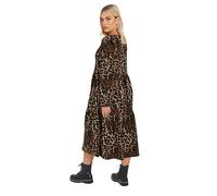 Yours Curve Brown Leopard Print Textured Midaxi Dress - Women's - Plus Size Curve