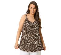 Yours Curve Brown Leopard Print Vest Top - Women's - Plus Size Curve